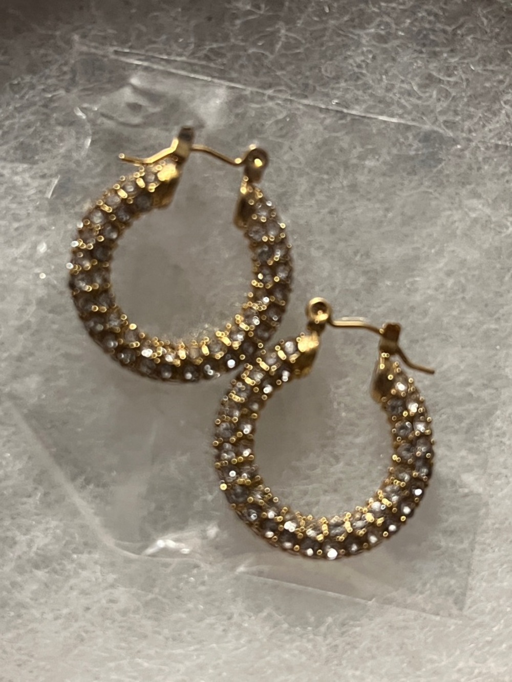 NEW Kismet Gold Plated Hoop Earrings with Clear Crystals ✨